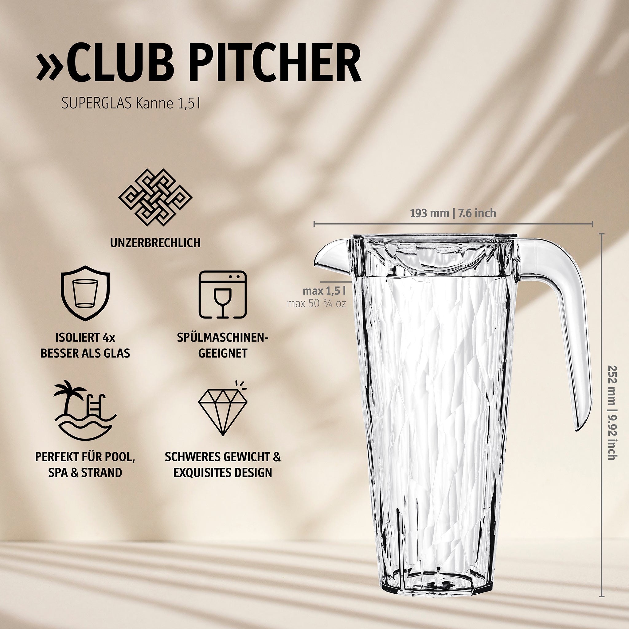 koziol Pitcher 1,5 l CLUB PITCHER