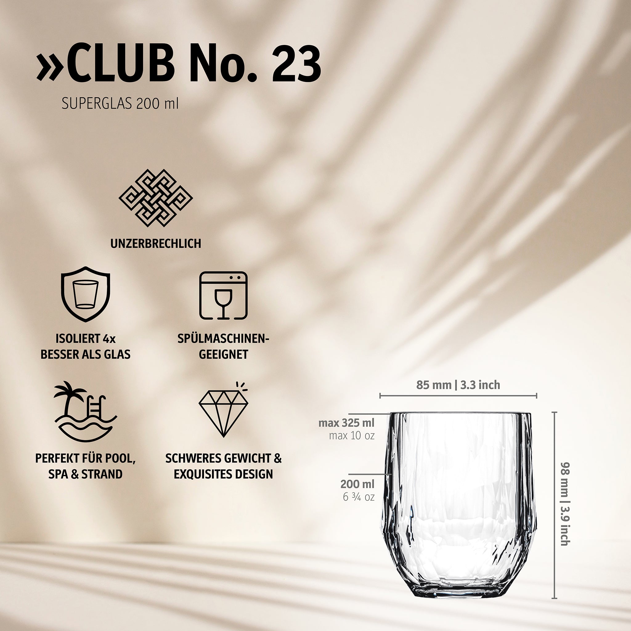 koziol Stemless Wine 200 ml CLUB No. 23