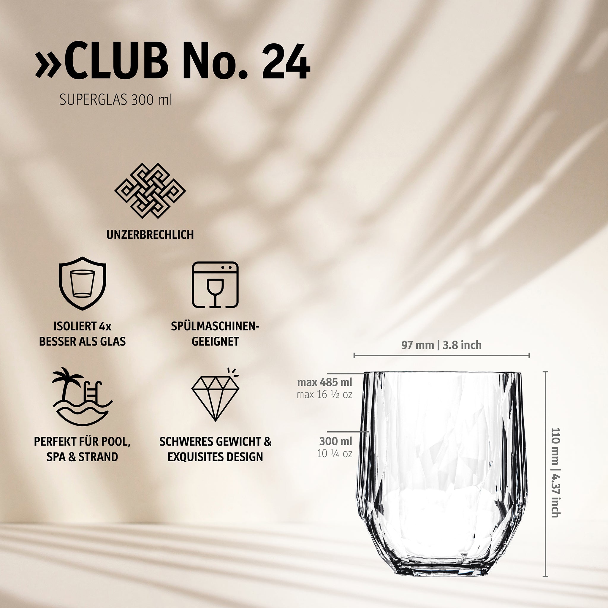 koziol Stemless Wine 300 ml CLUB No. 24