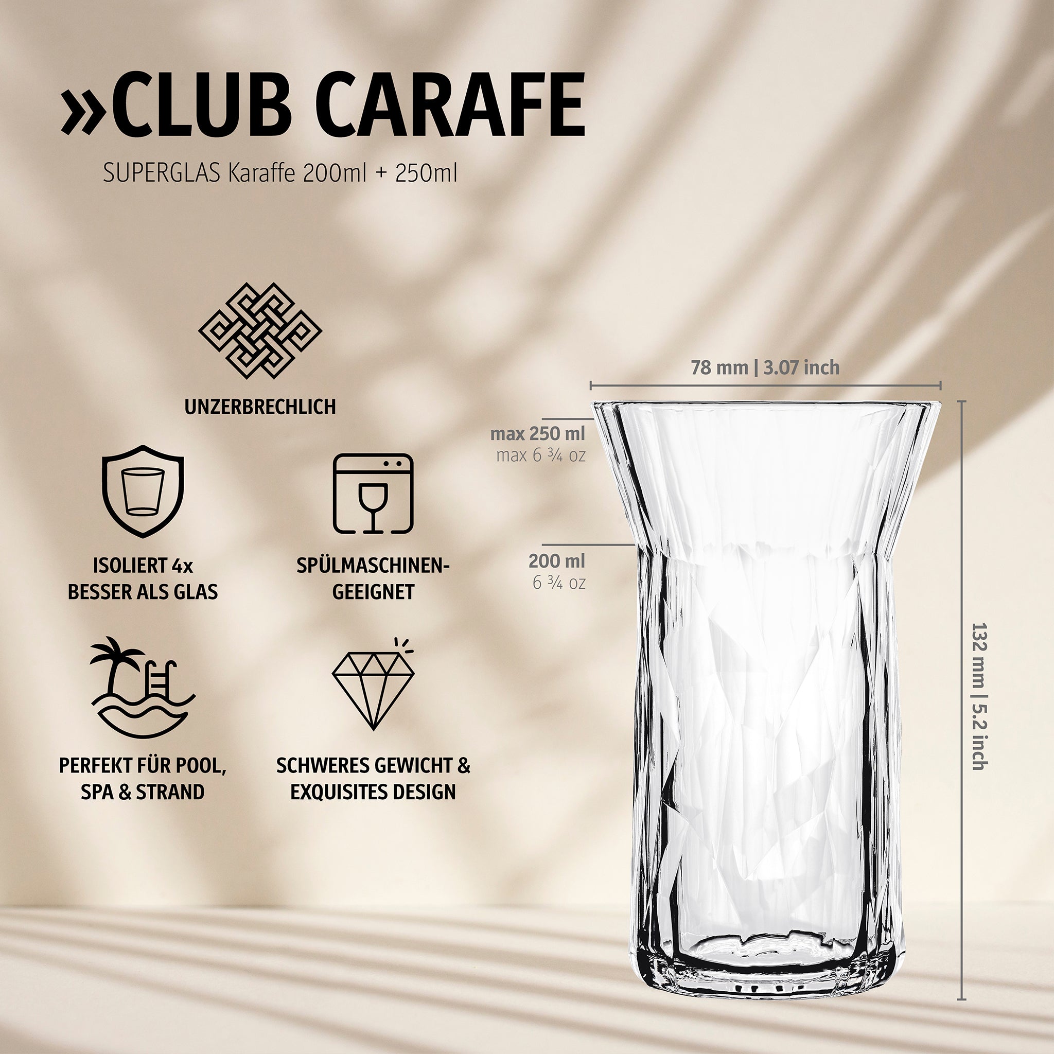 koziol Wine Carafe 200 ml + 250 ml CLUB CARAFE S